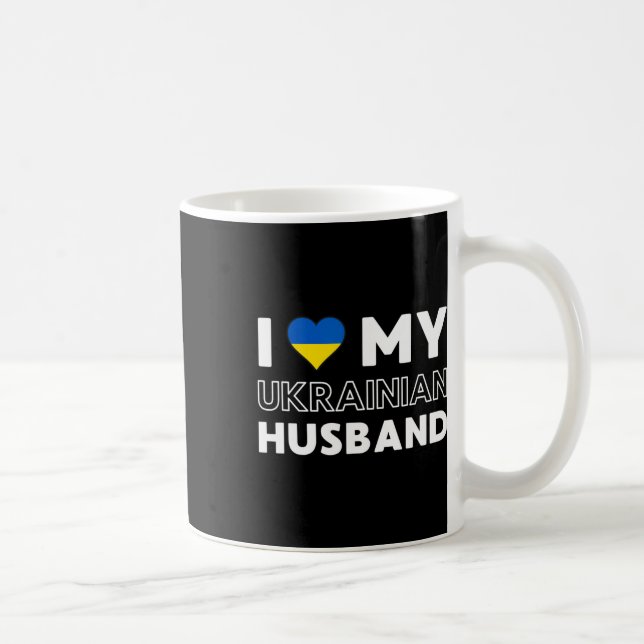 I Love My Ukrainian Husnd  Kaffemugg (Höger)