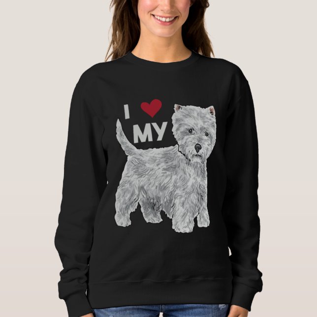 I Love My Westie West Highland White Terrier T Shirt (Framsida)