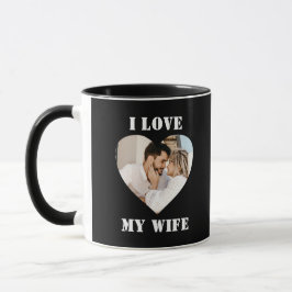 I Love My Wife Heart Custom Personalized Photo Mugg