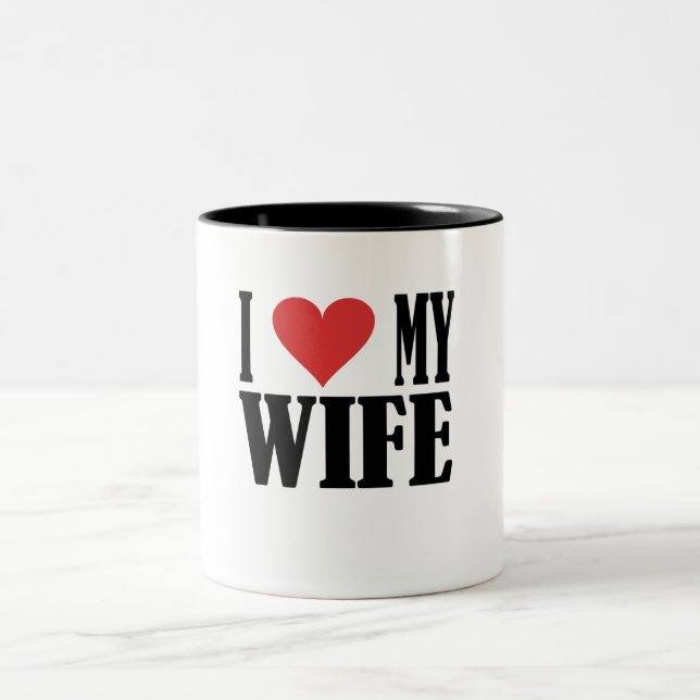 I LOVE MY WIFE MUG Två-Tonad MUGG (Center)