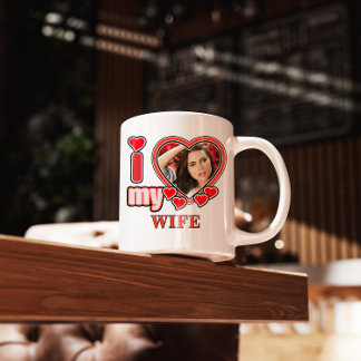 I Love My Wife Personalized Valentines Day Heart Kaffemugg