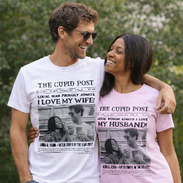 I LOVE MY WIFE Shirt, Fun Custom Newspaper  T Shirt