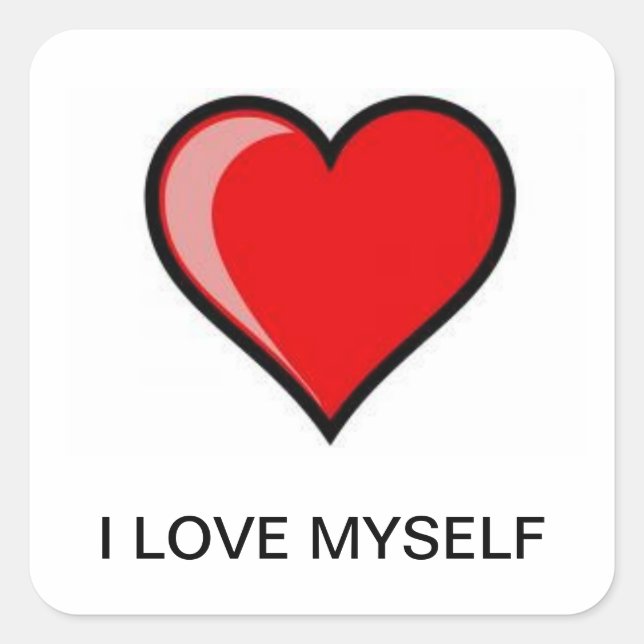 I LOVE MYSELF FYRKANTIGT KLISTERMÄRKE (Framsida)