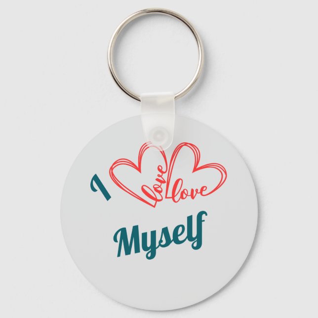 I Love Myself - Self-Care Button Nyckelring (Framsida)