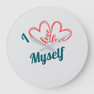 I Love Myself - Self-Care Button Stor Klocka
