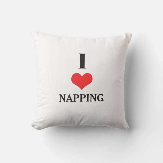 I Love Napping Red Heart Valentines Day Gift Favor Kudde (Framsida)