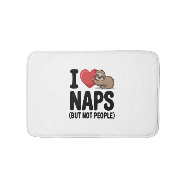 I Love Naps Cute Sloth Heart Badrumsmatta (Framsidan)