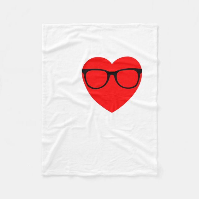 I Love Nerds Gles Funny Heart Valentines Gift Men  Fleecefilt (Framsidan)