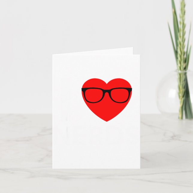 I Love Nerds Gles Funny Heart Valentines Gift Men  Kort (Framsida)