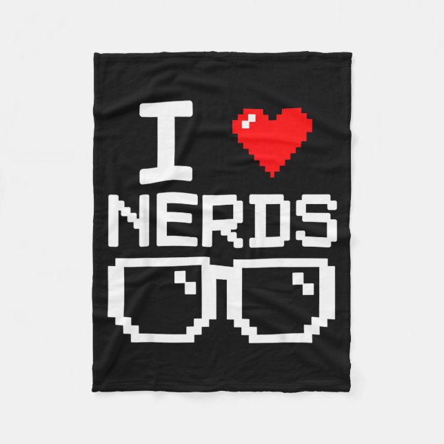 I Love Nerds I Heart Nerds For Science Book Knowle Fleecefilt (Framsidan)