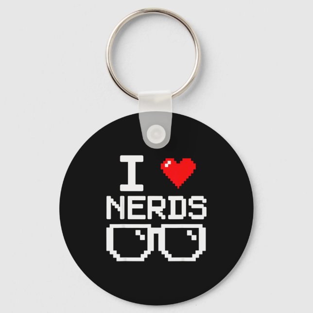 I Love Nerds I Heart Nerds For Science Book Knowle Nyckelring (Framsida)