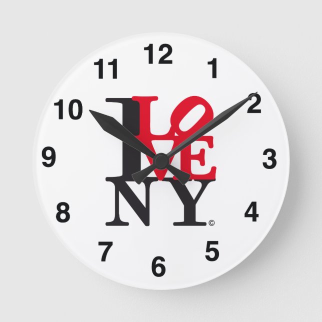 I Love New York NY O'clock L. Edition Rund Klocka (Framsida)