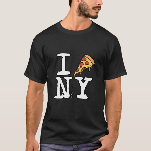 I Love New York Pizza T Shirt (Framsida)