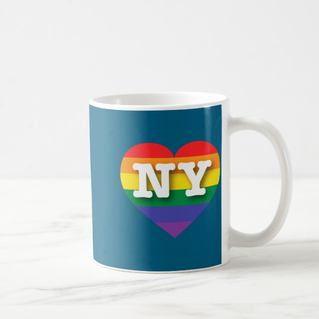 I Love New York Rainbow Heart _1  Kaffemugg (Höger)