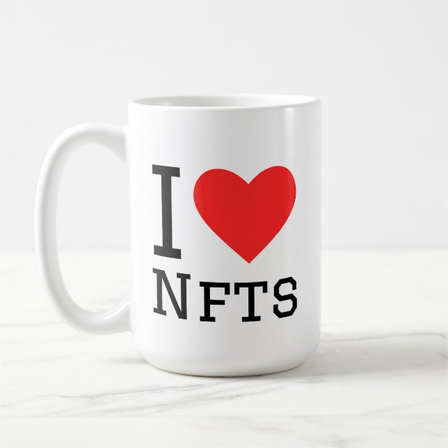 I love nfts kaffemugg (Vänster)