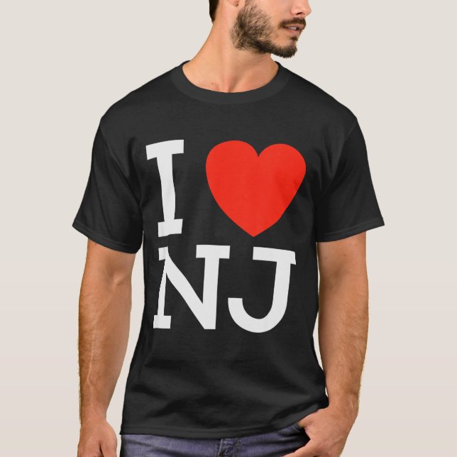 I Love Nj - Heart T Shirt For New Jersey Lovers  (Framsida)