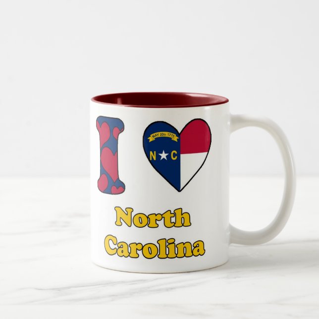I love North Carolina Två-Tonad Mugg (Höger)