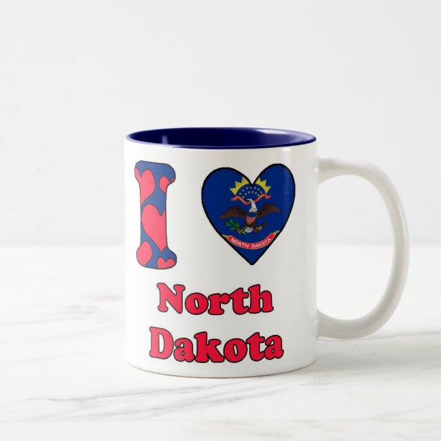 I love North Dakota Två-Tonad Mugg (Höger)