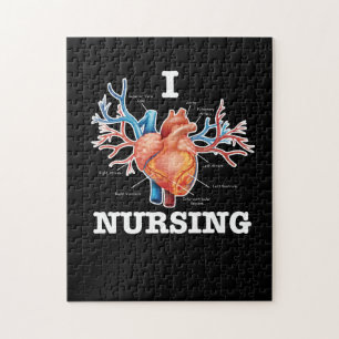 I Love Nursing Heart Anatomy Medical Pussel