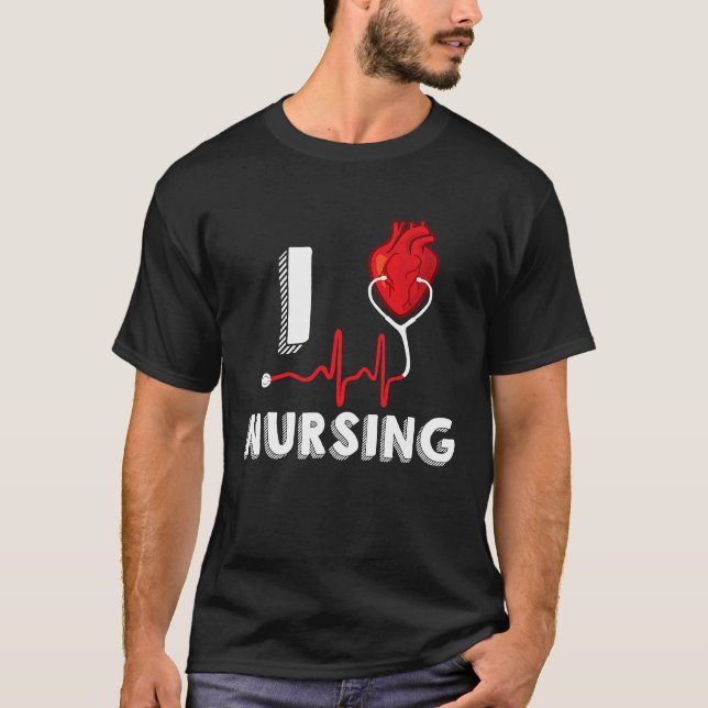 I Love Nursing  I Heart Nursing Anatomy Medical T Shirt (Framsida)