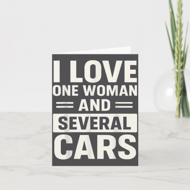 I Love One Woman And Several Funny Car Lover Husba Kort (Framsida)