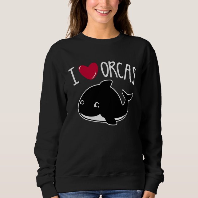 I Love Orcas  Orca Killer Whale  Cute Graphic T Shirt (Framsida)