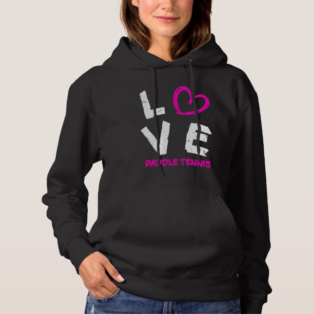 I Love Paddle Tennis Heart T Shirt (Framsida)