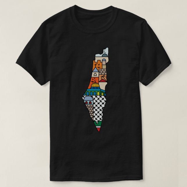 I Love Palestine My Homeland Palestinian Map with  T Shirt (Design framsida)