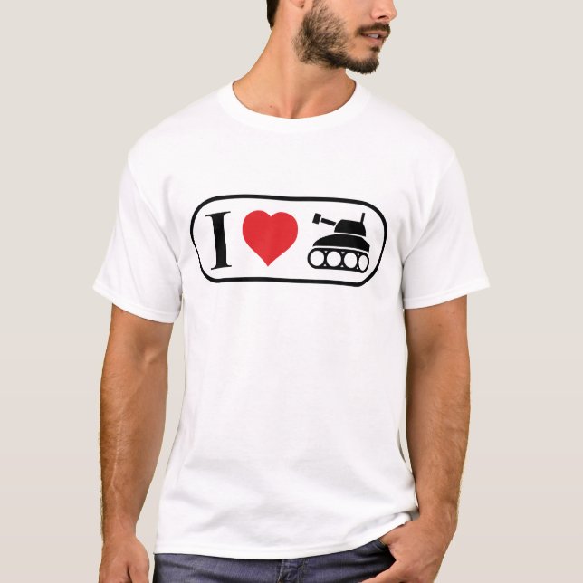 I Love Panzer T Shirt (Framsida)