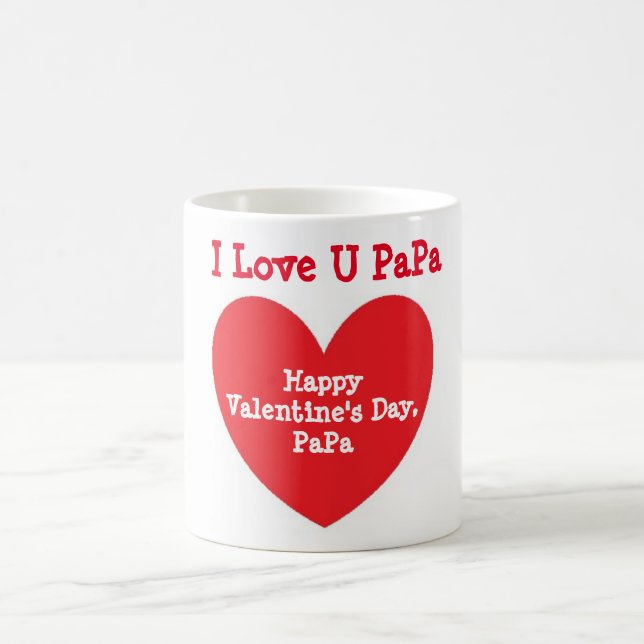 I Love PaPa - Red Valentine's Day - Coffee Mug Kaffemugg (Center)