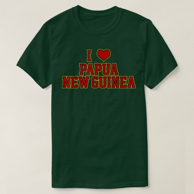 I Love Papua New Guinea  T Shirt (Design framsida)