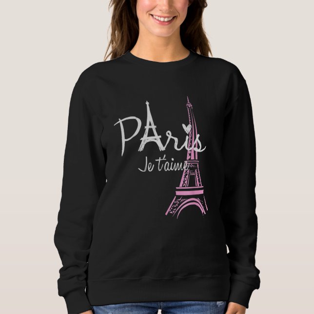 I Love Paris Eiffel Tower France  French Souvenir T Shirt (Framsida)