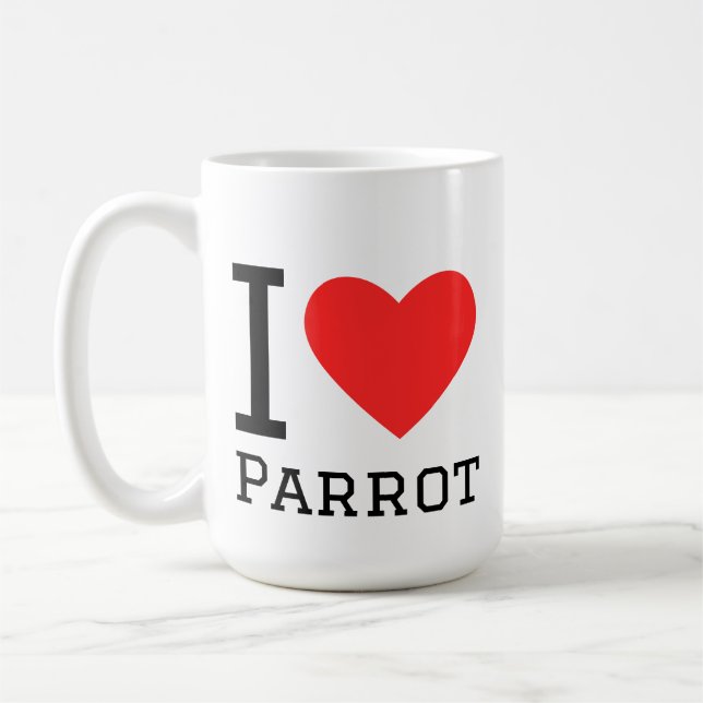 I love parrot kaffemugg (Vänster)