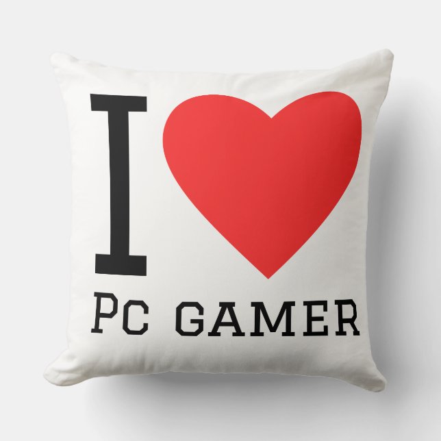 I love pc gamer kudde (Framsida)