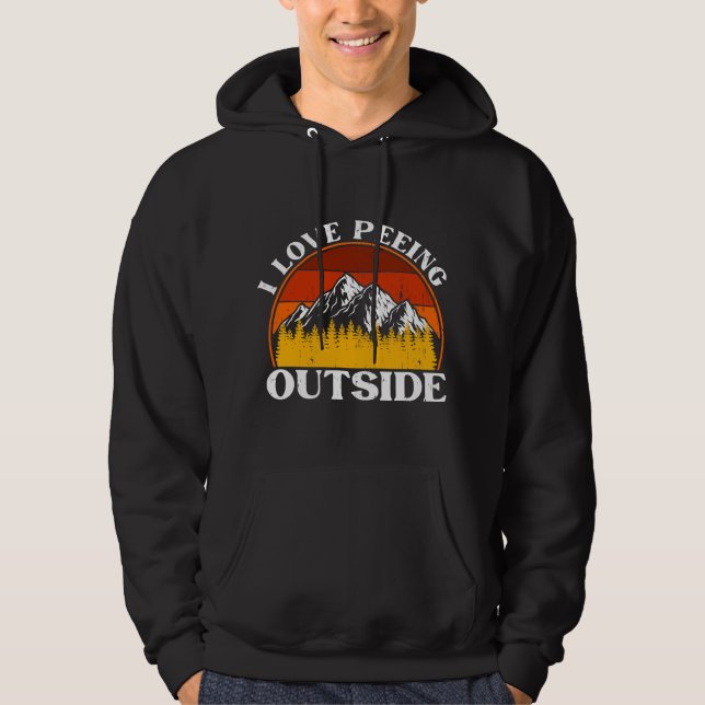 I Love Peeing Outside Retro  Hoodie (Framsida)