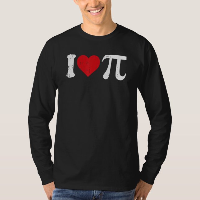 I Love Pi Day Cute Heart Math Symbols Teacher Stud T Shirt (Framsida)