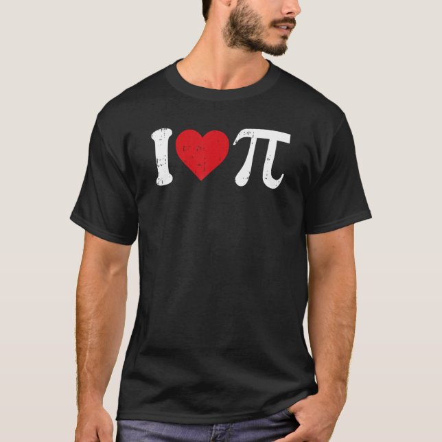 I Love Pi Day Cute Heart Math Symbols Teacher Stud T Shirt (Framsida)