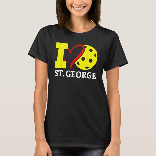 I Love Pickleball in St George Utah T Shirt (Framsida)