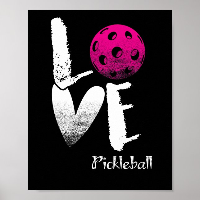 I Love Pickleball T-Shirt Funny Pickle Ball Poster (Framsidan)