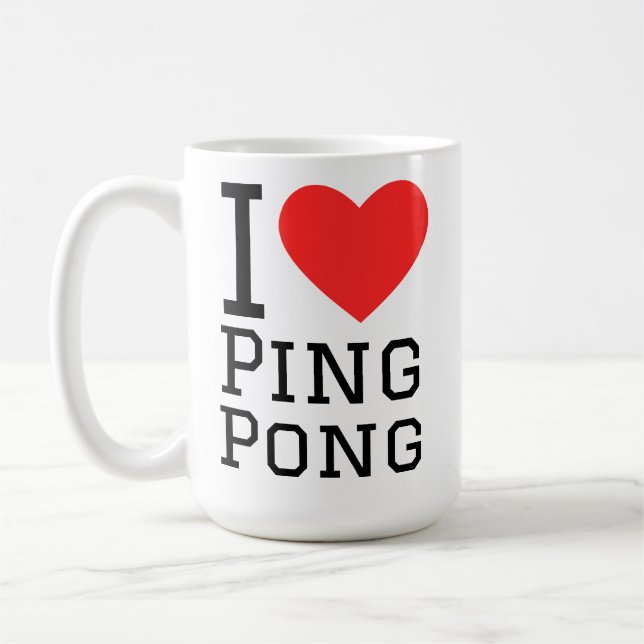I love ping pong kaffemugg (Vänster)