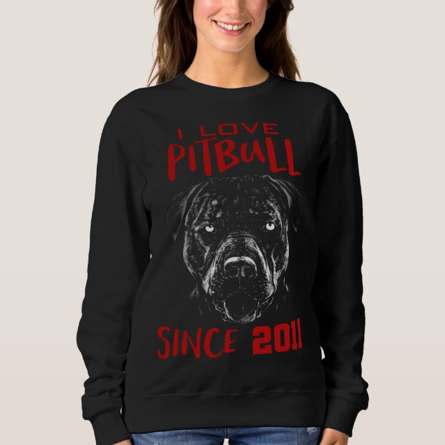 I love pitbull since 2011 t shirt (Framsida)