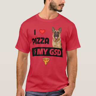 I Love Pizza and My GSD German Shepherd Dog Pepper T Shirt
