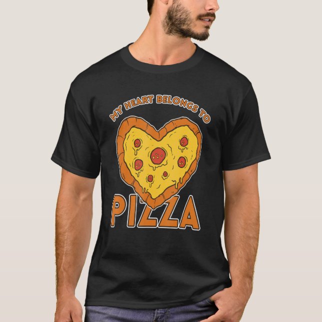 I Love Pizza Heart Valentines Day_4 T Shirt (Framsida)