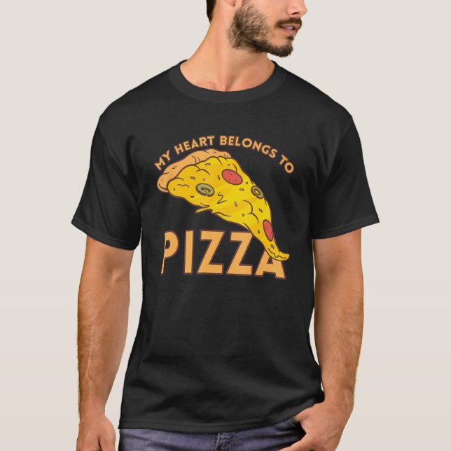 I Love Pizza Heart Valentines Day_5 T Shirt (Framsida)