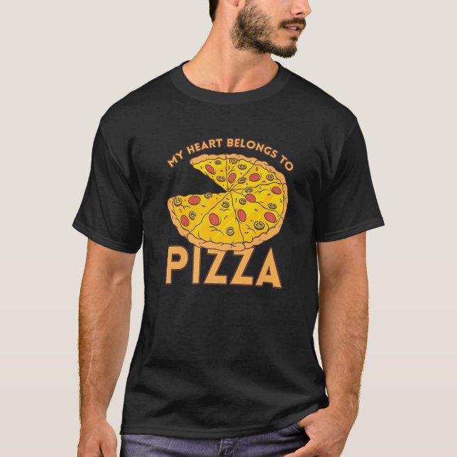 I Love Pizza Heart Valentines Day Premium_4 T Shirt (Framsida)