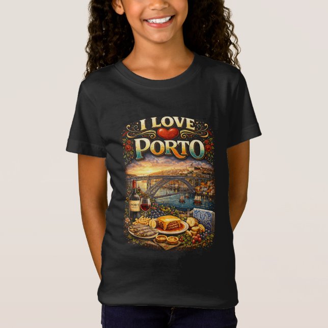 I Love Porto T Shirt (Framsida)