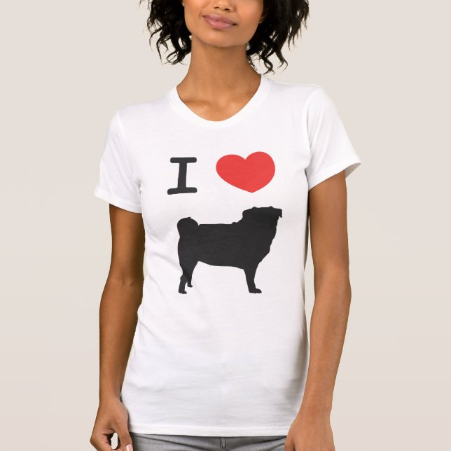 I love Pugs T Shirt (Framsida)