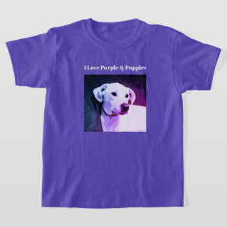 I Love Purple and Puppies Cute Dog Photo T Shirt