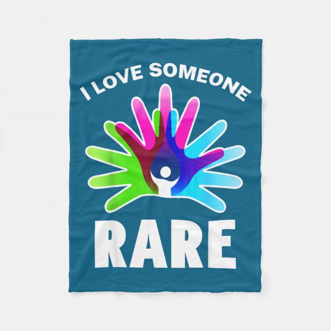 I Love Rare Disease Awareness Shirt - Rare Disease Fleecefilt (Framsidan)