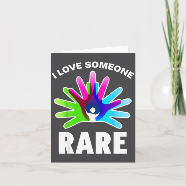 I Love Rare Disease Awareness Shirt - Rare Disease Kort (Framsida)